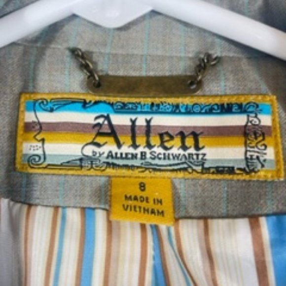 VINTAGE ALLEN BY ALLEN B SCHWARTZ 2  PIECE BUSINESS PANT SUIT SIZE 8 WOMENS - Picture 2 of 5